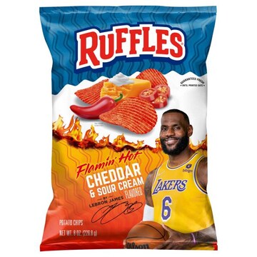 Ruffles Potato Chips, Cheddar & Sour Cream Flavored, Flamin' Hot