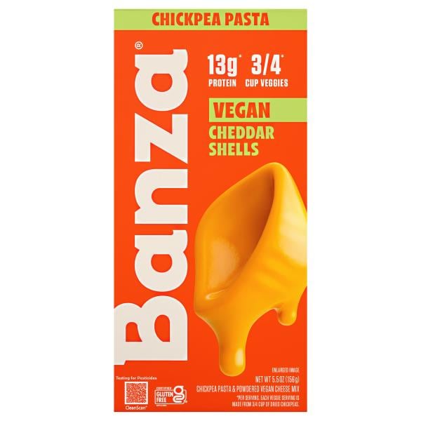 野菜 Maccles Banza Plant-Based Mac with Chickpea Pasta, Shells + Vegan Cheddar