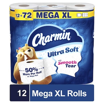 Charmin Ultra Soft Toilet Paper 12 Mega XL Rolls