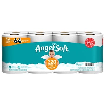 Angel Soft Bathroom Tissue, Unscented, Mega Rolls, 2-Ply
