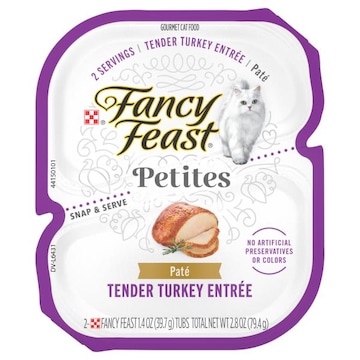 Fancy Feast Petites Cat Food, Gourmet, Tender Turkey Entree, Pate