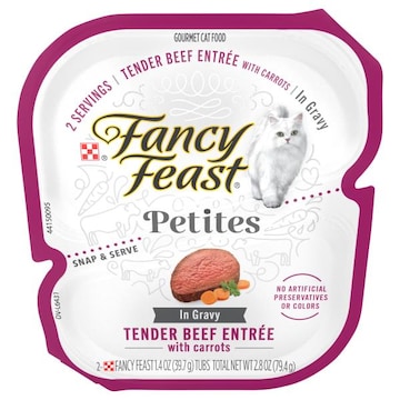 Fancy Feast Petites Gourmet Cat Food, in Gravy, Tender Beef Entree with Carrots
