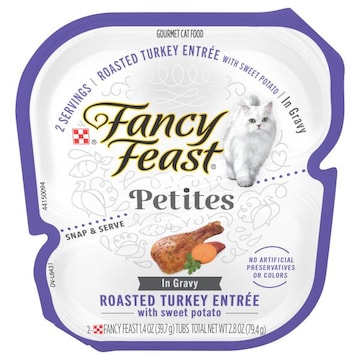 Fancy Feast Petites Cat Food, Gourmet, Roasted Turkey Entree with Sweet Potato, in Gravy