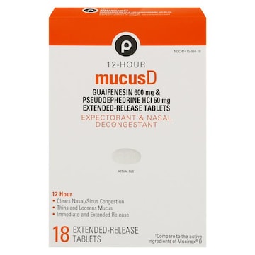 Pub Mucus-D 600mg Tab (Guaifenesin)
