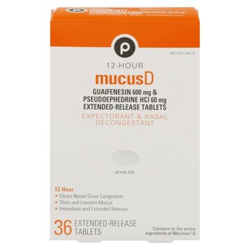 Pub Mucus-D 600mg Tab (Guaifenesin)
