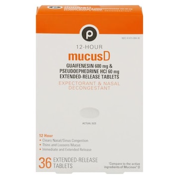 Pub Mucus-D 600mg Tab (Guaifenesin)