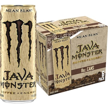 Java Monster Monster Energy Java, Mean Bean, Energy + Coffee, Energy Drink, 6 Pack - 11 Fl Oz