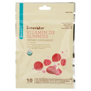 GreenWise Vitamin D3 Gummies, Organic, Raspberry