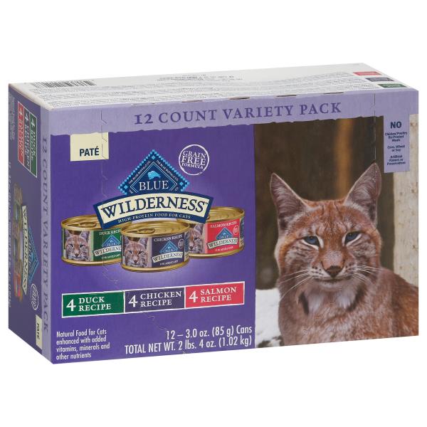 Blue Buffalo Blue Wilderness Cat Food, Grain Free, Duck/Chicken/Salmon