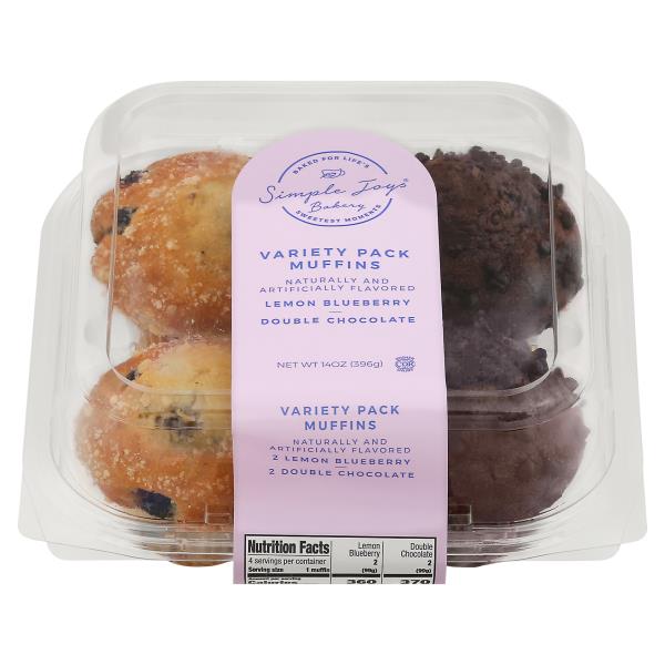Simple Joys Bakery Muffins, Lemon Blueberry/Double Chocolate, Variety