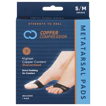 Copper Compression Metatarsal Pads, Unisex, Small/Medium
