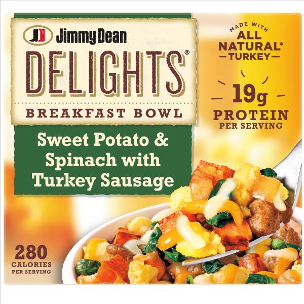 Jimmy Dean Delights Breakfast Bowl, Sweet Potato & Spinach with Turkey ...