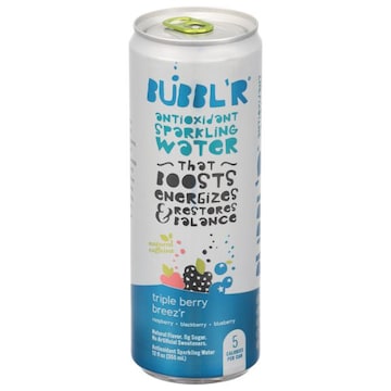 Bubbl'R Sparkling Water, Antioxidant, Triple Berry Breez'r
