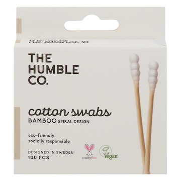 The Humble Co. Cotton Swabs, Bamboo, Spiral Design