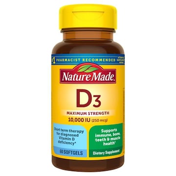 Nature Made Vitamin D3, Maximum Strength, 10,000 IU, Softgels