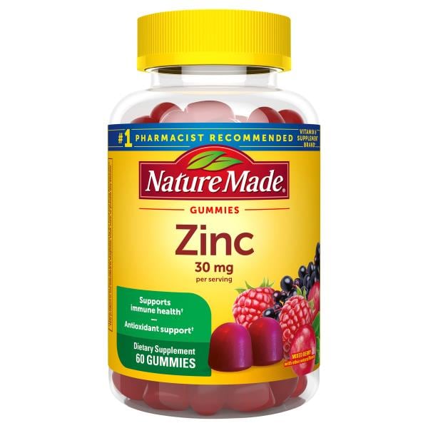 Nature Made Zinc, Extra Strength, 30 mg, Gummies, Mixed Berry Publix
