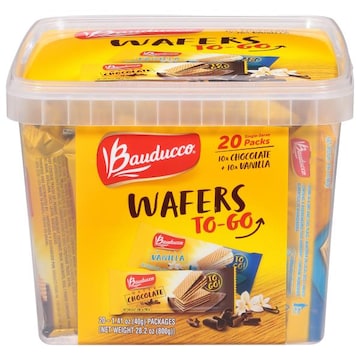 Bauducco WAFERS, CHOCOLATE/VANILLA, TO-GO