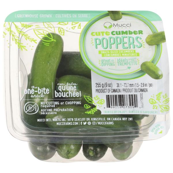 Mucci Farms Cucumbers, SnackSized, CuteCumber Poppers Publix Super