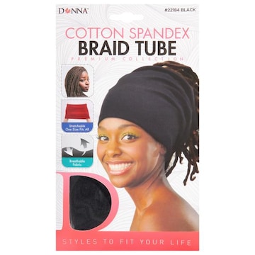 Donna Braid Tube, Cotton Spandex, Black