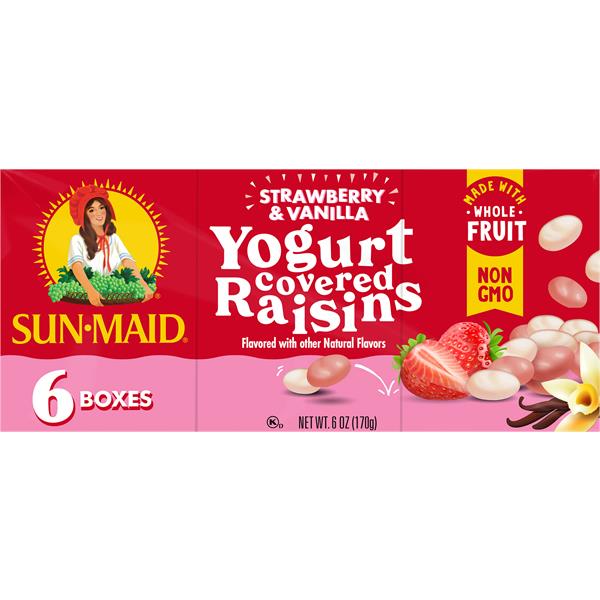 SunMaid® Strawberry & Vanilla Yogurt Covered Raisins 6Pack/1oz