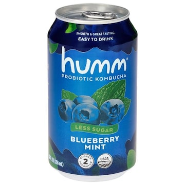 Humm Probiotic Less Sugar Blueberry Mint Kombucha