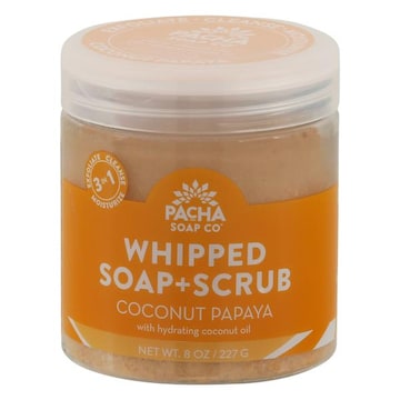Pacha Soap Co Whipped Soap + Scrub, Coconut Papaya