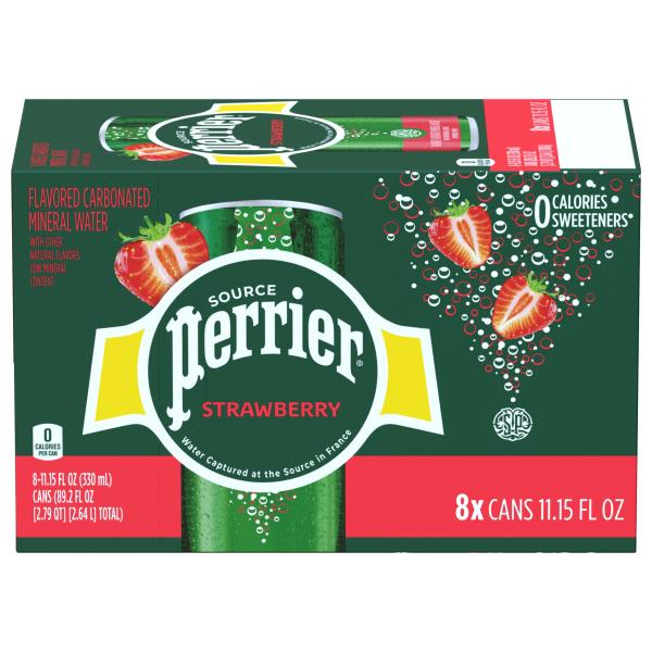 Perrier Mineral Water, Carbonated, Strawberry Flavored Publix Super