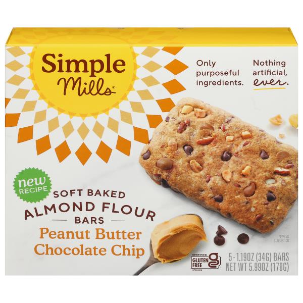 Simple Mills Bars, Almond Flour, Soft Baked, Peanut Butter Chocolate