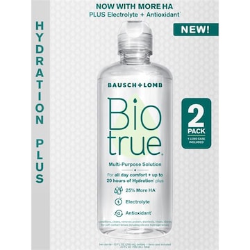 Biotrue Hydration Plus Multi-Purpose Solution, 2 Pack