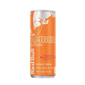 Red Bull Amber Edition Energy Drink Strawberry Apricot, 80mg Caffeine, 8.4 fl oz Can