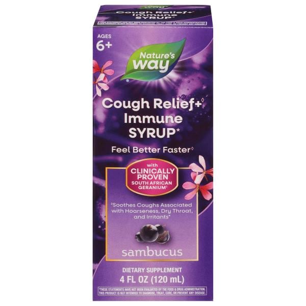 Nature's Way Ages 6+ Sambucus Cough Relief + Immune Syrup | Publix