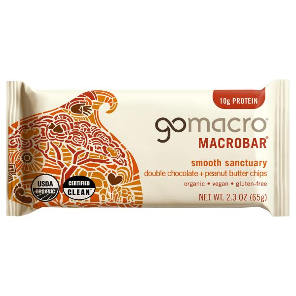 GoMacro Smooth Sanctuary MacroBar, Double Chocolate + Peanut Butter