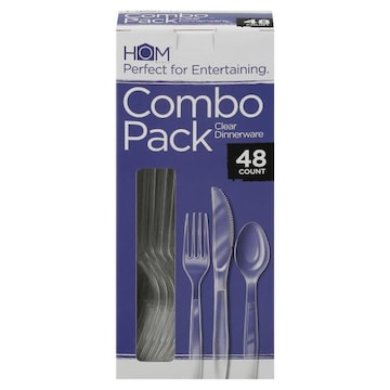 Homworks Dinnerware, Clear, Combo Pack