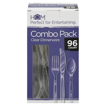 Homworks Dinnerware, Clear, Combo Pack