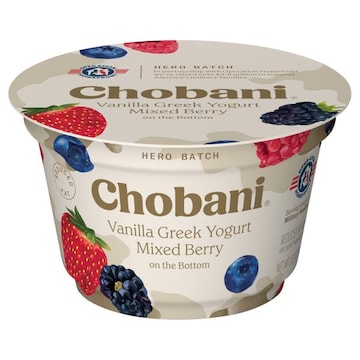 Chobani Yogurt, Low-Fat, Greek, Mixed Berry on the Bottom