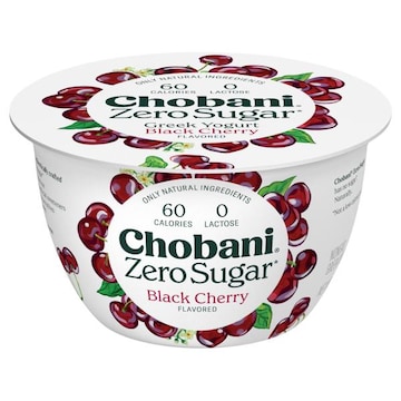 Chobani Greek Yogurt, Nonfat, Zero Sugar, Black Cherry