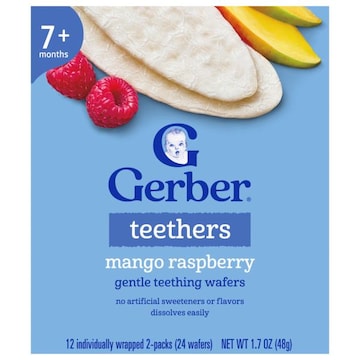 Gerber 7+ Months Teethers Mango Raspberry Gentle Teething Biscuits