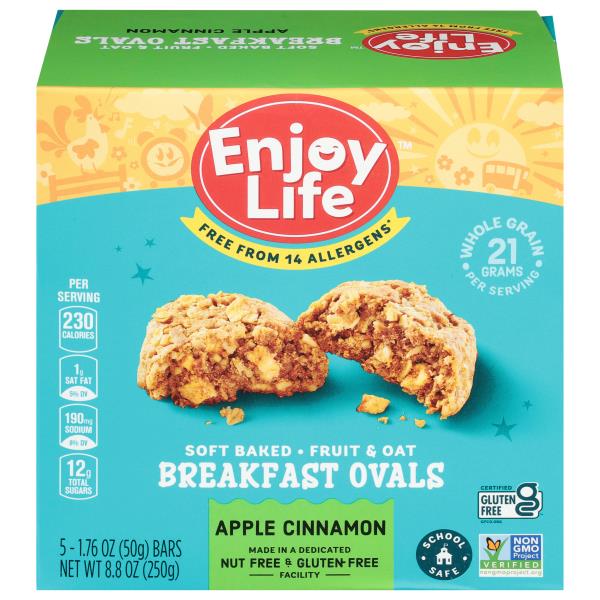 Enjoy Life Breakfast Ovals, Fruit & Oat, Soft Baked, Apple Cinnamon