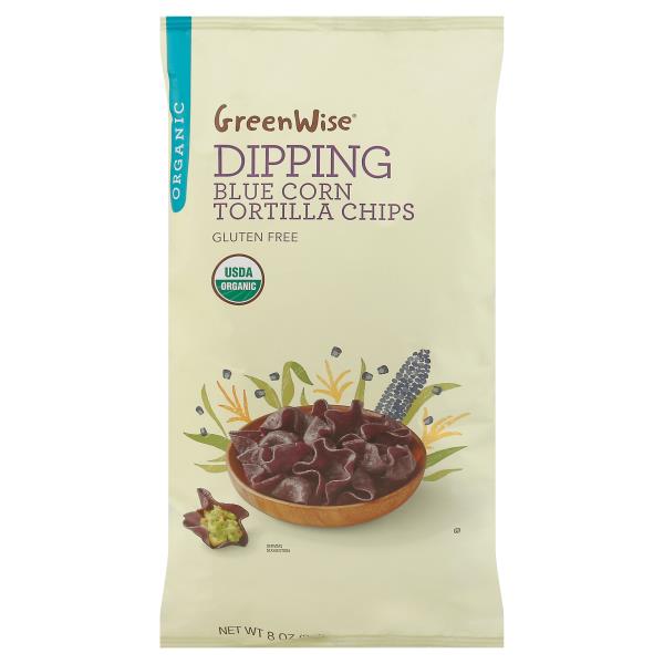 GreenWise Tortilla Chips, Organic, Blue Corn, Dipping Publix Super