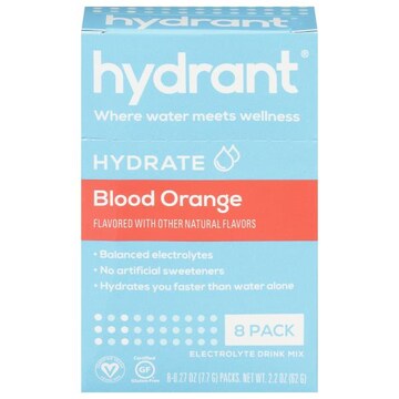 Hydrant Electrolyte Drink Mix, Hydrate, Blood Orange, 8 Pack