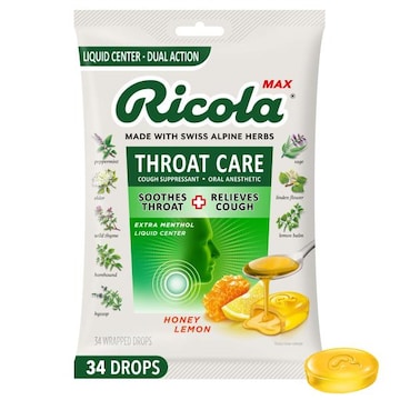 Ricola Max Throat Care Honey Lemon Cough Drops
