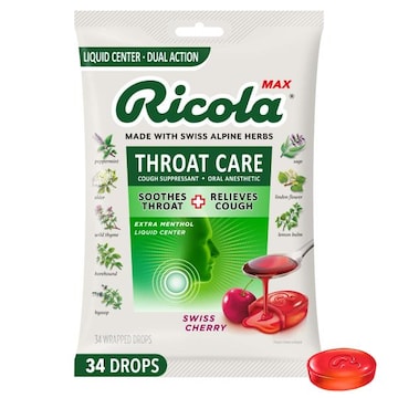 Ricola Max Throat Care Swiss Cherry Cough Drops
