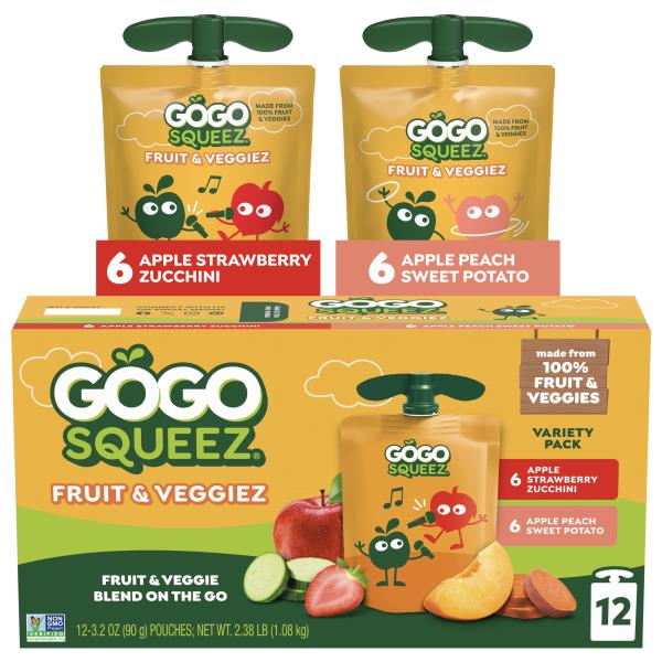 GoGo squeeZ Fruit & VeggieZ No Sugar Added Applesauce Variety