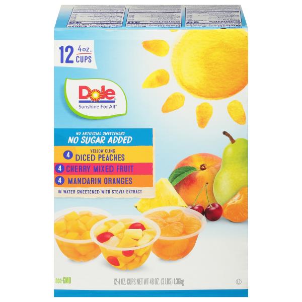 Dole Fruit Cups, No Sugar Added, Assorted, Variety Pack Publix Super