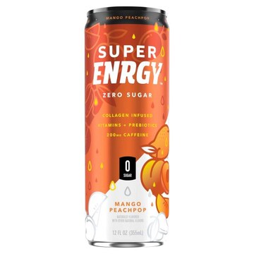Super Energy Energy Drink, Zero Sugar, Mango Peachpop