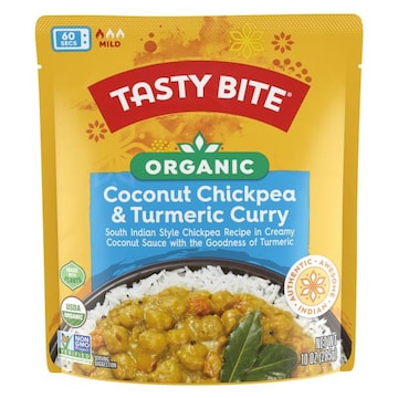 Tasty Bite Organic Coconut Chickpea & Turmeric Curry 10oz Creamy chickpea turmeric curry
