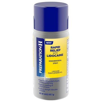 Preparation H Rapid Relief Hemorrhoidal Spray with Lidocaine for Itching, Burning and Pain Relief - 3.8 Oz Bottle