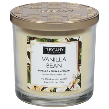 Tuscany Candle Candle, Scented, Soy Blend, Vanilla Cream