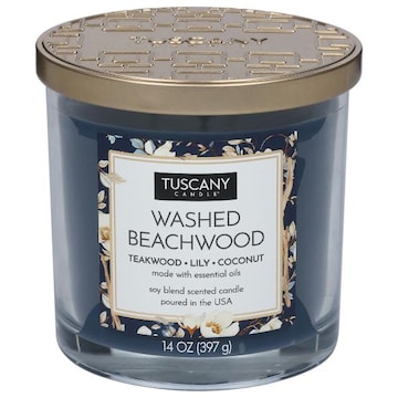 Tuscany Candle Candle, Scented, Soy Blend, Washed Beachwood