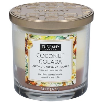 Tuscany Candle Candle, Scented, Soy Blend, Coconut Colada